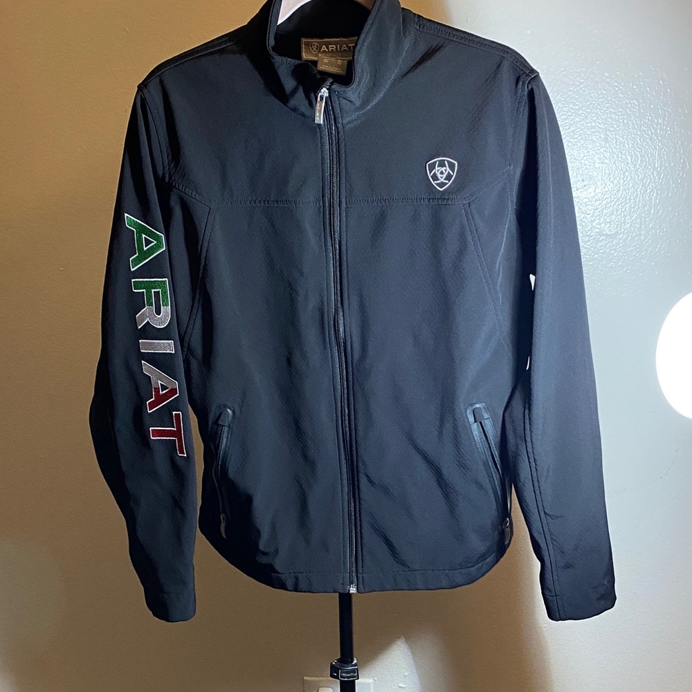 Ariat Men's Black Windbreaker with Logo